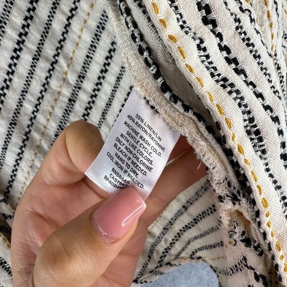 BP. Nordstrom Hippie Boho Stripped Cropped Open Front Kimono 3/4 Sleeve Squared - Picture 3 of 5